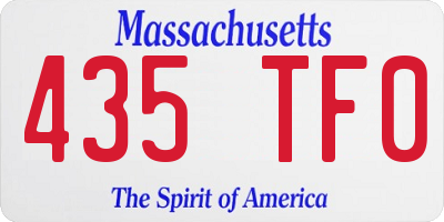 MA license plate 435TF0