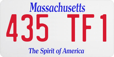MA license plate 435TF1