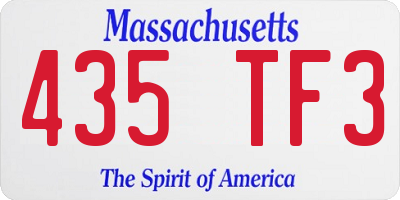 MA license plate 435TF3