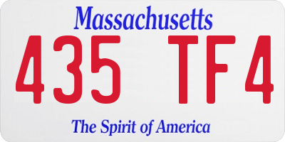 MA license plate 435TF4