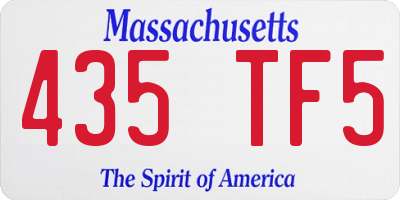 MA license plate 435TF5