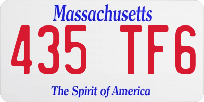 MA license plate 435TF6