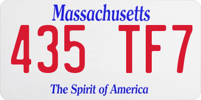 MA license plate 435TF7