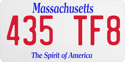 MA license plate 435TF8