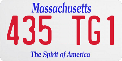 MA license plate 435TG1