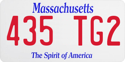 MA license plate 435TG2