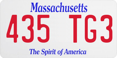 MA license plate 435TG3