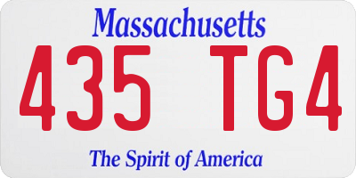 MA license plate 435TG4