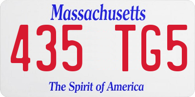 MA license plate 435TG5