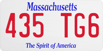 MA license plate 435TG6