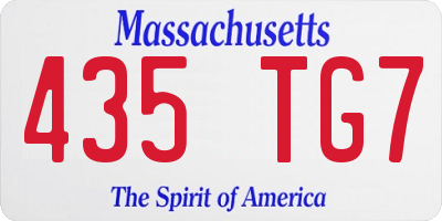 MA license plate 435TG7