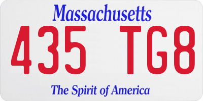 MA license plate 435TG8