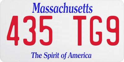 MA license plate 435TG9