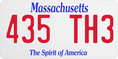 MA license plate 435TH3