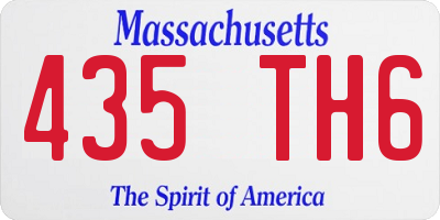 MA license plate 435TH6