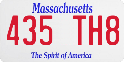 MA license plate 435TH8