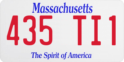 MA license plate 435TI1