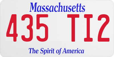 MA license plate 435TI2