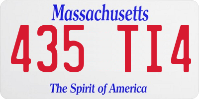 MA license plate 435TI4