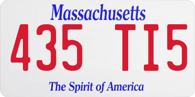 MA license plate 435TI5