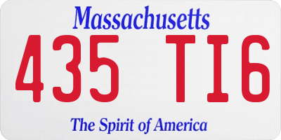 MA license plate 435TI6