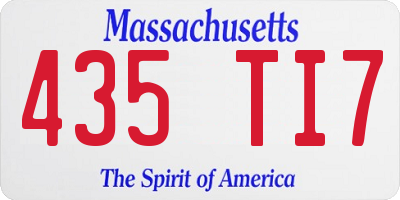 MA license plate 435TI7