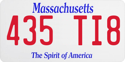 MA license plate 435TI8