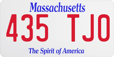 MA license plate 435TJ0