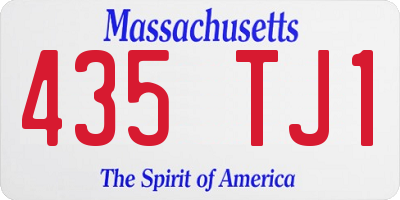 MA license plate 435TJ1