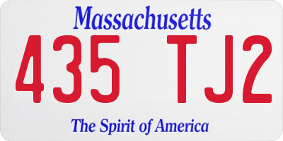 MA license plate 435TJ2