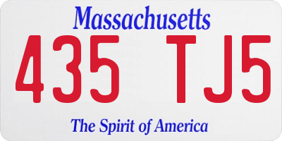 MA license plate 435TJ5