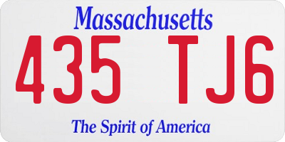 MA license plate 435TJ6