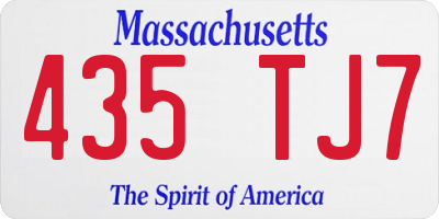 MA license plate 435TJ7