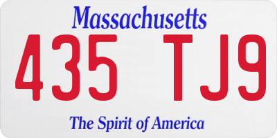 MA license plate 435TJ9