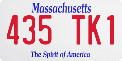 MA license plate 435TK1