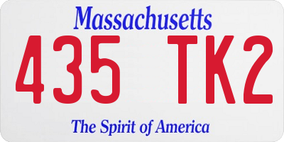 MA license plate 435TK2