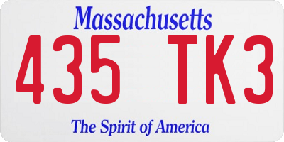 MA license plate 435TK3