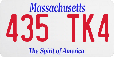 MA license plate 435TK4