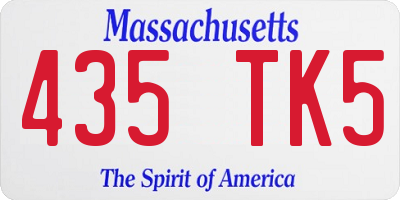 MA license plate 435TK5