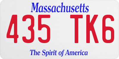 MA license plate 435TK6