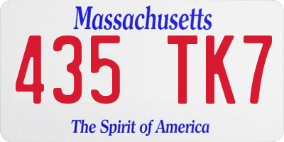 MA license plate 435TK7