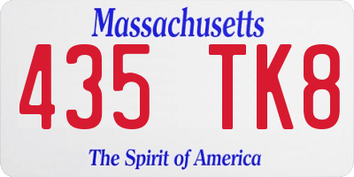 MA license plate 435TK8