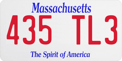 MA license plate 435TL3
