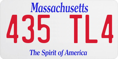 MA license plate 435TL4
