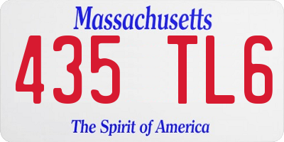 MA license plate 435TL6