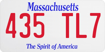 MA license plate 435TL7
