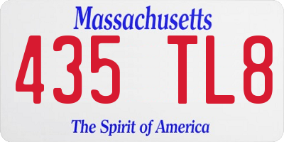 MA license plate 435TL8