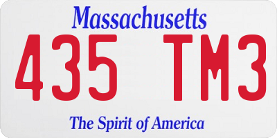 MA license plate 435TM3
