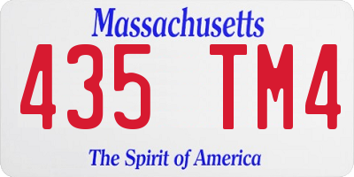 MA license plate 435TM4