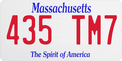 MA license plate 435TM7